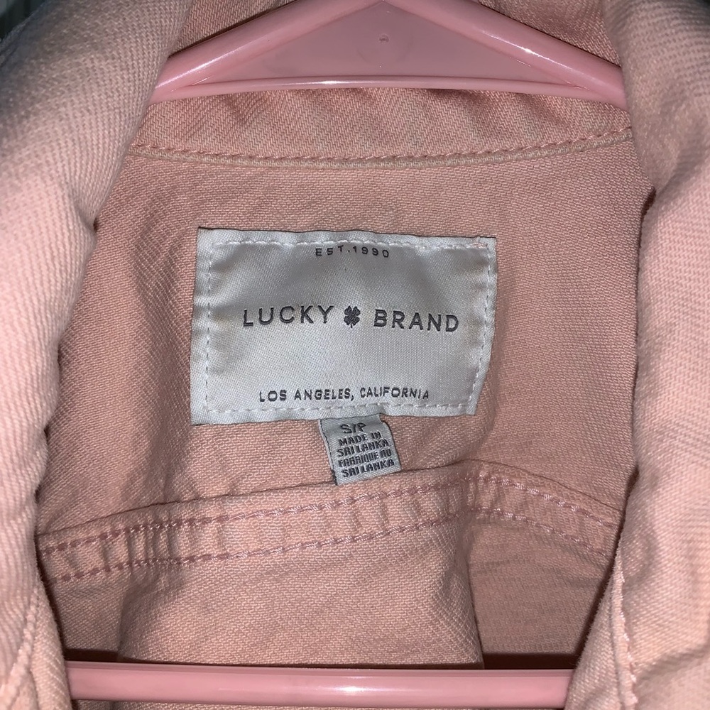 Lucky Brand Pink Jean Jacket Cropped Distressed - Picture 2 of 4
